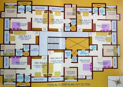 Project Image of 305.0 - 645.0 Sq.ft 1 RK Apartment for buy in Gurudatt Chandrabhaga Residency
