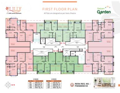 Project Image of 1000.0 - 1450.0 Sq.ft 2 BHK Apartment for buy in Satyam Lilly