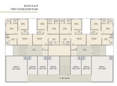 Project Image of 493.42 - 576.73 Sq.ft 2 BHK Apartment for buy in Shreeji Residency