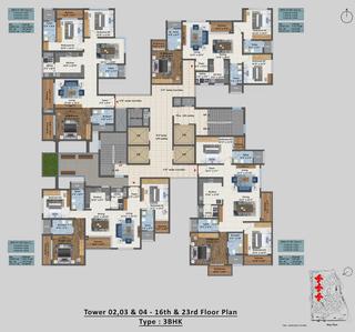 Project Image of 1794.0 - 5143.0 Sq.ft 2.5 BHK Apartment for buy in Sattva Aangane