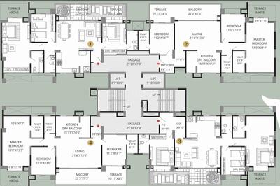 Project Image of 1314.0 - 1465.0 Sq.ft 3 BHK Apartment for buy in Bhandari 43 Privet Drive C Building