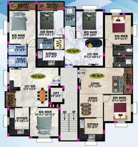 Project Image of 752.0 - 1439.0 Sq.ft 2 BHK Apartment for buy in Srinidhi Apartments