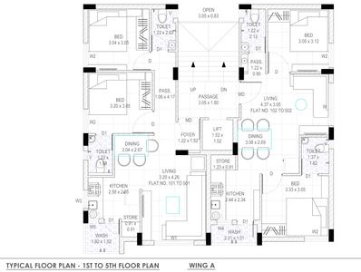 Aadarsh Green City Apartment Wing A Cluster Plan from 1st to 5th Floor 2