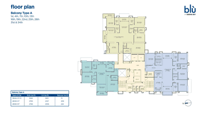 Project Image of 1645.0 - 2550.0 Sq.ft 3.5 BHK Apartment for buy in Siddha Sky Blu