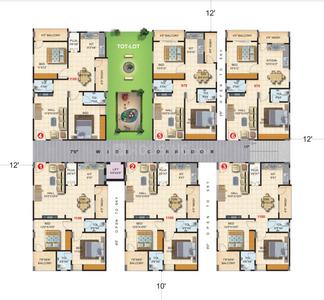 Project Image of 975.0 - 1100.0 Sq.ft 2 BHK Apartment for buy in SS Fortune Heights