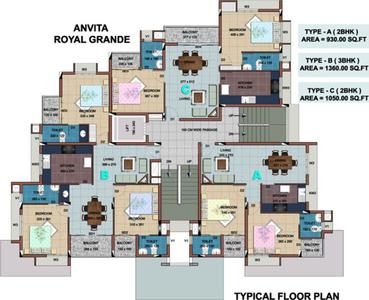 Project Image of 820.0 - 1360.0 Sq.ft 2 BHK Apartment for buy in Anvita Royal Grande