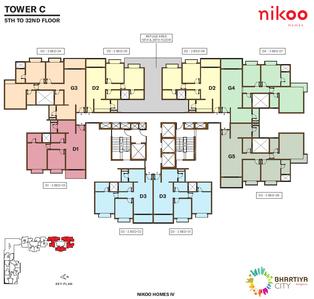 Project Image of 459.0 - 2488.0 Sq.ft 1 BHK Apartment for buy in Bhartiya Nikoo Homes 4
