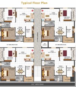 Project Image of 1130.0 - 1380.0 Sq.ft 2 BHK Apartment for buy in Sravani Dikshita Pride Block A And B