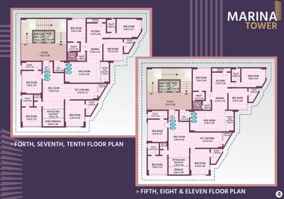 Project Image of 1070.15 - 1093.61 Sq.ft 3 BHK Apartment for buy in Marina Tower