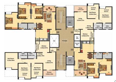 Project Image of 788.0 - 1011.0 Sq.ft 2 BHK Apartment for buy in Nyati Enchante III
