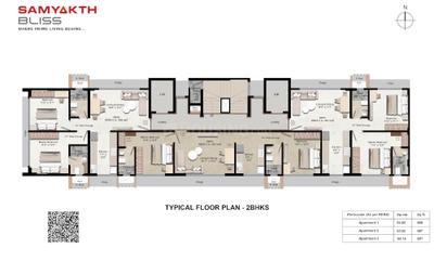 Project Image of 687.0 - 698.0 Sq.ft 2 BHK Apartment for buy in Samyakth Bliss Tower B