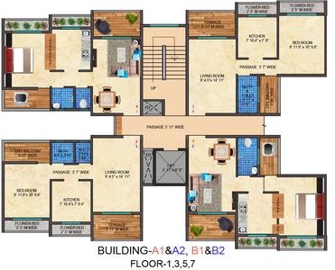Project Image of 483.0 - 656.0 Sq.ft 1 BHK Apartment for buy in Gupta Builders and Developers Sai Orchid