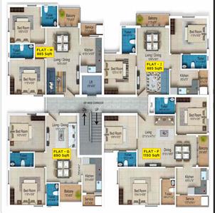 Project Image of 830.0 - 1150.0 Sq.ft 2 BHK Apartment for buy in GP Homes Flora Diamond