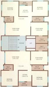 Project Image of 694.0 - 930.0 Sq.ft 3 BHK Apartment for buy in Mahalaxmi Rang Raas Residency