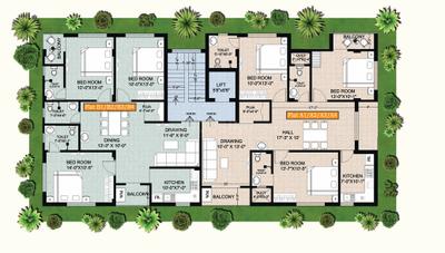 Project Image of 1630.0 - 1711.0 Sq.ft 3 BHK Apartment for buy in Temple Loyal Plaza