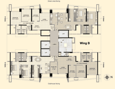 Project Image of 1235.0 - 1287.0 Sq.ft 2 BHK Apartment for buy in Kalpataru Gardens 