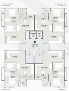 Project Image of 602.13 - 620.65 Sq.ft 2 BHK Apartment for buy in Satyam Nathdwar Dreams C And D