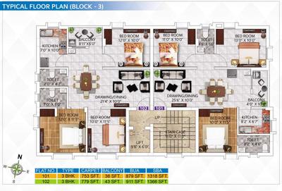 Project Image of 1268.0 - 1747.0 Sq.ft 3 BHK Apartment for buy in Krishti JB Meadowex