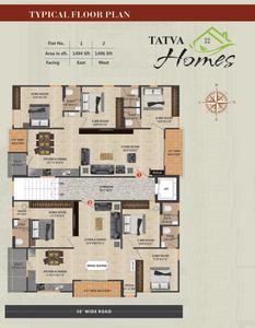 Project Image of 1490 Sq.ft 3 BHK Apartment / Flat for sale in Nagole for Rs. 9711000