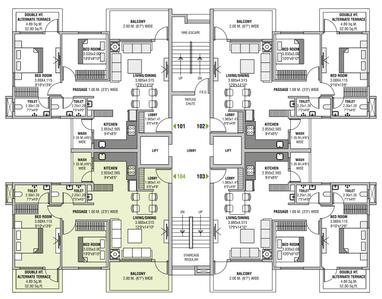 Project Image of 1165.0 - 1560.0 Sq.ft 2 BHK Apartment for buy in Leverage Greenwoods Unity Wing A B