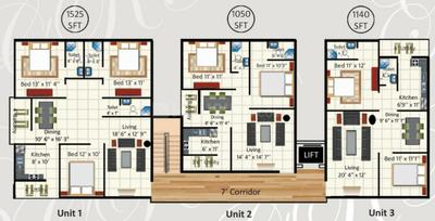 Midhun And Jai G R Bhavanam Cluster Plan Tower B from 1st to 5th Floor 1