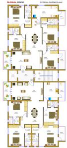 Project Image of 2470.0 - 2870.0 Sq.ft 4 BHK Apartment for buy in Global Pride