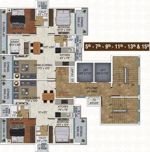 Project Image of 519.0 - 978.0 Sq.ft 2 BHK Apartment for buy in Star Siddhi Gloria