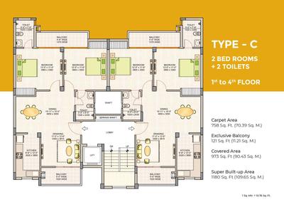 Project Image of 0.0 - 1252.06 Sq.ft 3 BHK Apartment for buy in Ashiana Greens