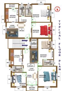 Project Image of 885.0 - 1068.0 Sq.ft 2 BHK Apartment for buy in Nakshatra Samrat