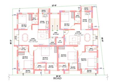 Project Image of 1360.0 - 1368.0 Sq.ft 3 BHK Apartment for buy in Arjun EGP Nagar