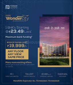 Project Image of 319.0 - 508.0 Sq.ft 1 BHK Apartment for buy in Poddar Wondercity Phase VI