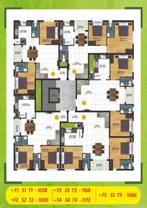 Project Image of 1029.0 - 1172.0 Sq.ft 2 BHK Apartment for buy in Poorna Royal Sabari Apartments
