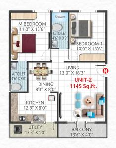 Project Image of 1150.0 - 1455.0 Sq.ft 2 BHK Apartment for buy in Sai Nandana GP Pride