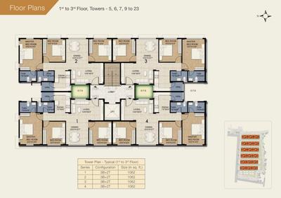 Project Image of 848.0 - 1062.0 Sq.ft 2 BHK Apartment for buy in Provident Freedom