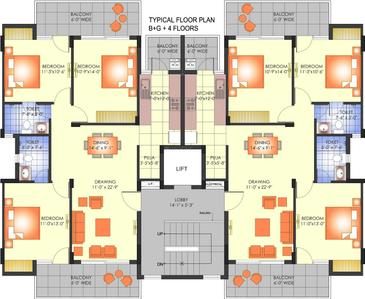 Project Image of 1500.0 - 2175.0 Sq.ft 3 BHK Apartment for buy in Ashiana The Center Court Prime