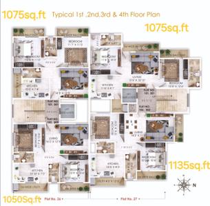 Project Image of 1050.0 - 1135.0 Sq.ft 2 BHK Apartment for buy in Pride Residency