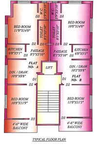 Project Image of 914.0 - 915.0 Sq.ft 2 BHK Apartment for buy in S S Adriti Apartment