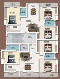 Project Image of 1540.0 - 1600.0 Sq.ft 3 BHK Apartment for buy in Eklavya Ishan Enclave