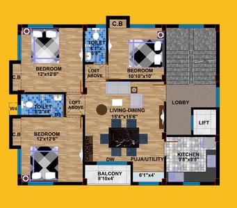 Project Image of 1075.0 - 1355.0 Sq.ft 2 BHK Apartment for buy in Oakside Apartment