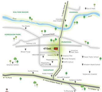 Project Image of 1060.25 - 1248.61 Sq.ft 3 BHK Apartment for buy in Kumar 47 East B Wing A
