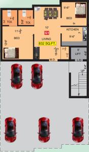 Project Image of 832.0 - 1125.0 Sq.ft 2 BHK Apartment for buy in VGK Adhvay
