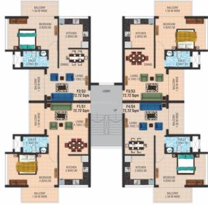 Project Image of 676.0 - 1165.0 Sq.ft 1 BHK Apartment for buy in P Four Square Greens