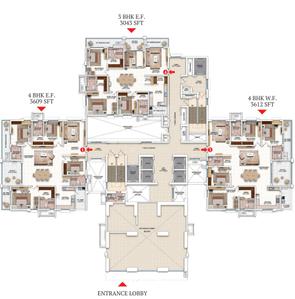 Project Image of 2551.0 - 3612.0 Sq.ft 2 BHK Apartment for buy in My Home Avali