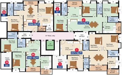 Project Image of 1025.0 - 1594.0 Sq.ft 2 BHK Apartment for buy in Priya Priyanka Lifestyle