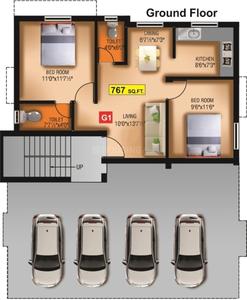 Project Image of 506.0 - 1090.0 Sq.ft 1 BHK Apartment for buy in VGK Blue Bell