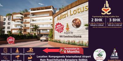 Project Image of 1300.0 - 2400.0 Sq.ft 2 BHK Apartment for buy in Aditrri Lotus