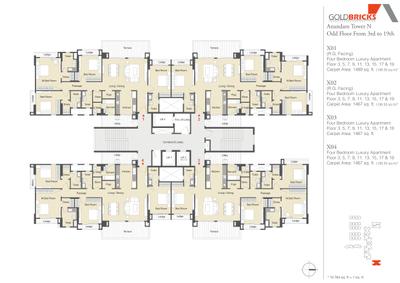 Project Image of 1316.0 - 2573.0 Sq.ft 2 BHK Apartment for buy in Goldbricks Anandam World City Tower G And N