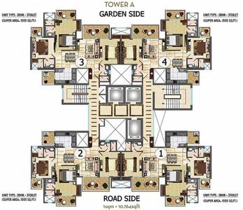 Project Image of 752.0 - 2345.89 Sq.ft 3 BHK Apartment for buy in Ajnara The Belvedere