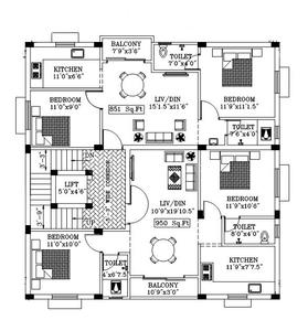 VS Illam VS Illam Cluster Plan from 1st to 3rd Floor 1