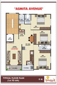 Sun Asmita Avenue Asmita Avenue Cluster Plan from 1st to 6th Floor 2